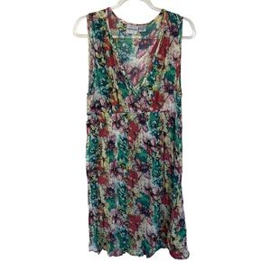 Raya Sun Floral Crinkle Summer Tropical Cotton Rayon Vacation Dress Resort 2X